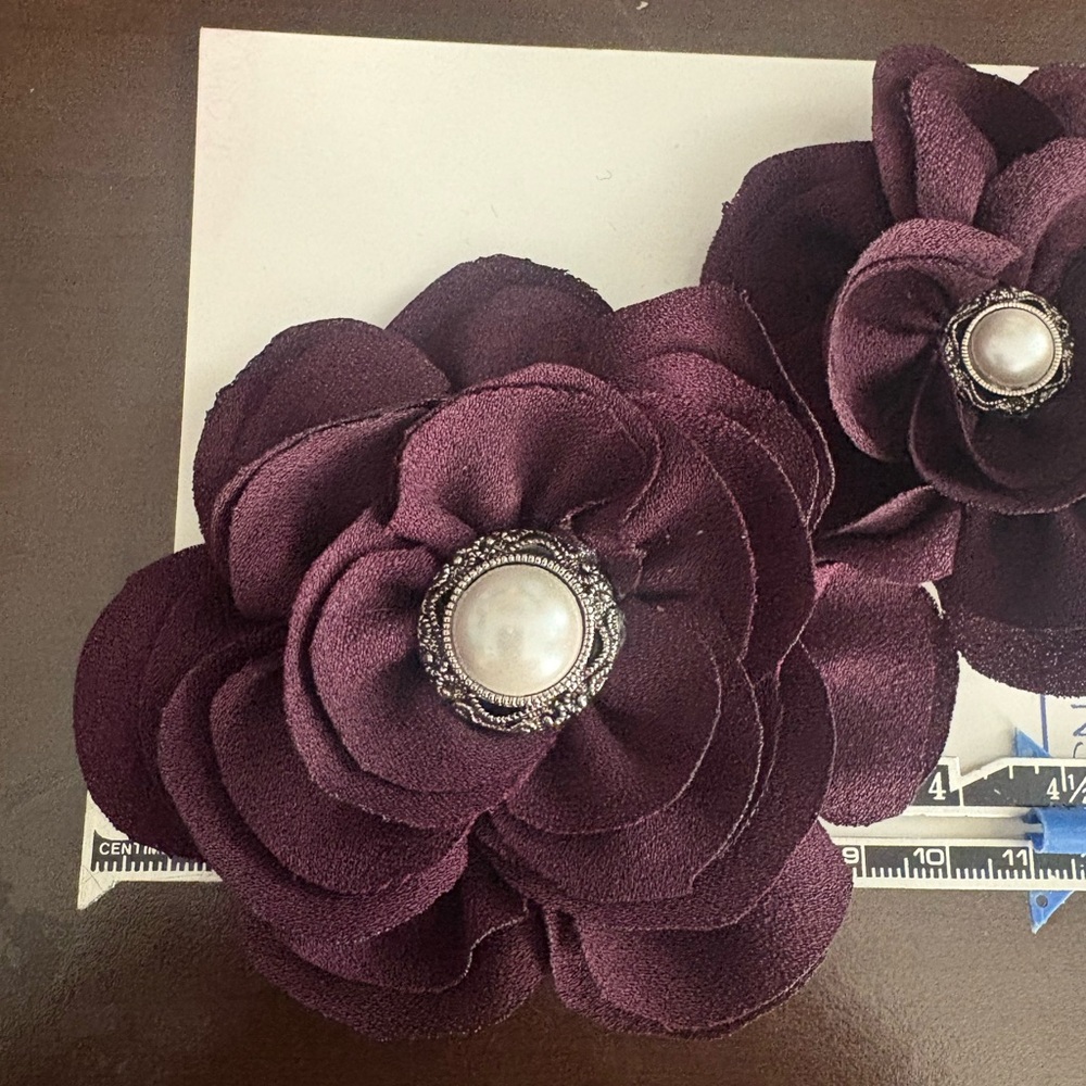 Elegant Purple Floral flower pin and Hair Clip